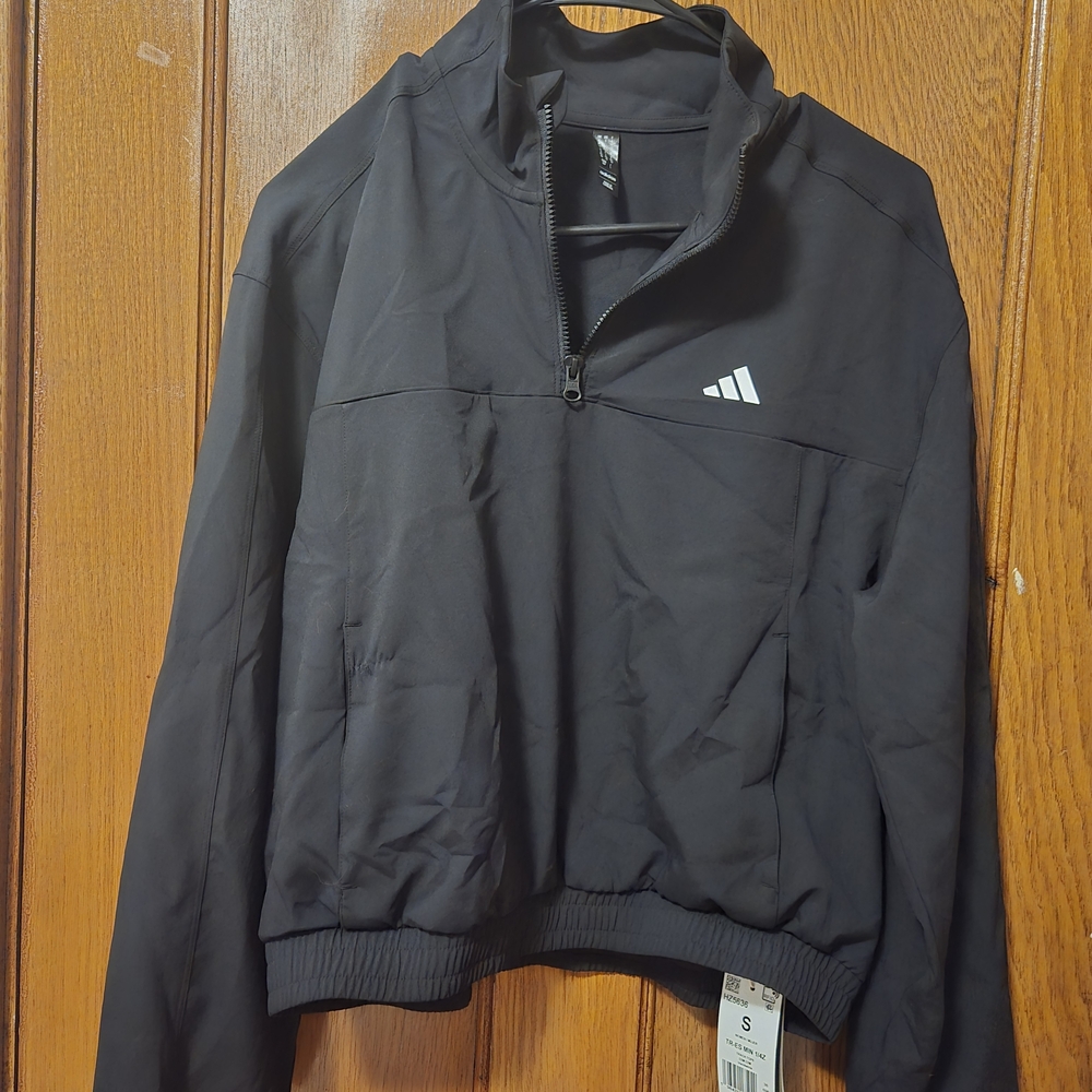 Adidas Womans Black Windbreaker Jacket